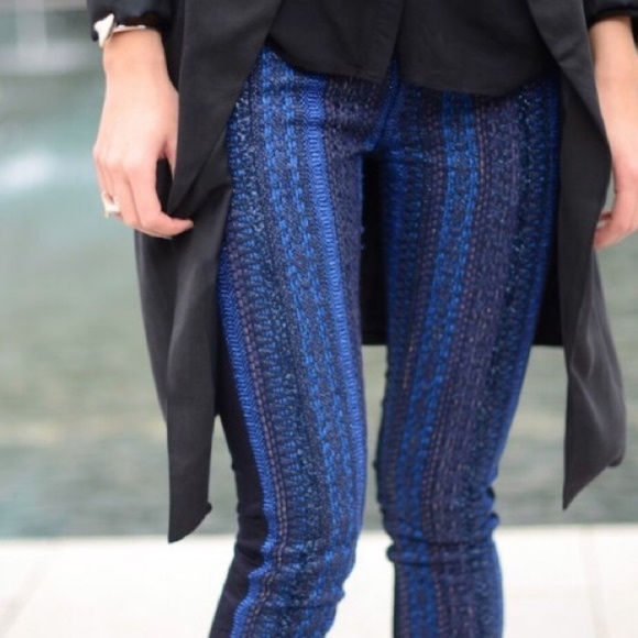 NWT Malhia Kent - The Pieced Skinny Jacquard Jeans - Picture 1 of 6